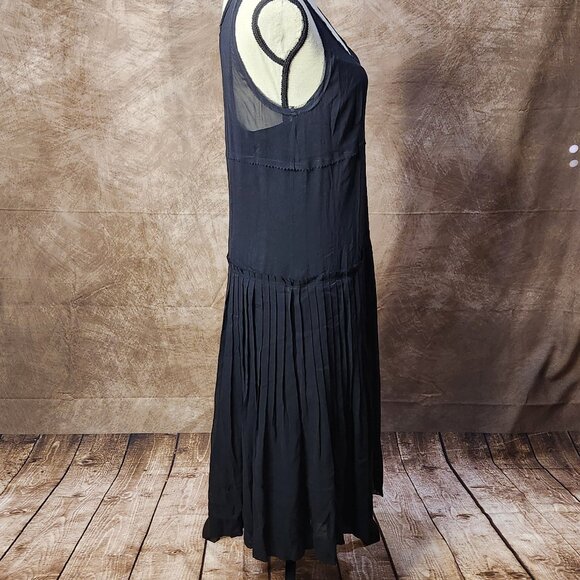 DKNY Black Silk Drop Waist Dress – Size 10 - Picture 8 of 10